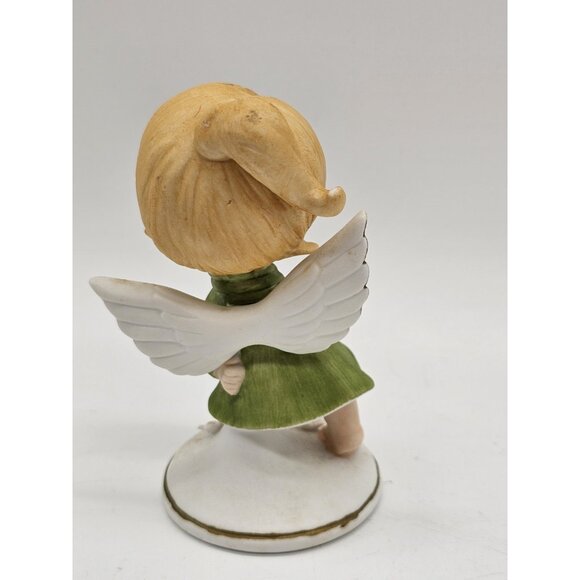 Vintage Kelvins Girl Angel With Flowers Figurine Kitschy B-883 - Picture 3 of 10